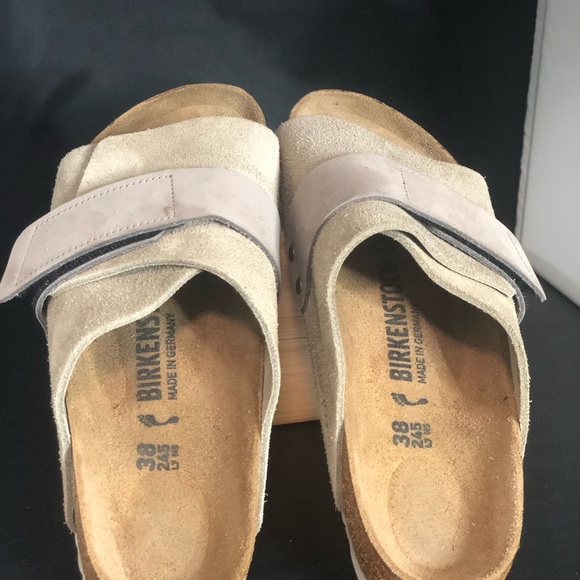 Birkenstock Brown Suede Footbed Sandals - Picture 6 of 16